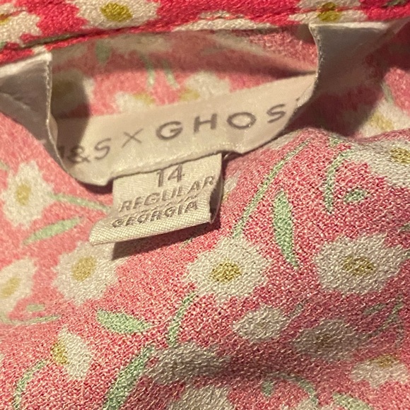 M&S X GHOST / ANTHROPOLOGIE DITZY SMOCKED MIDI DRESS - Picture 8 of 11